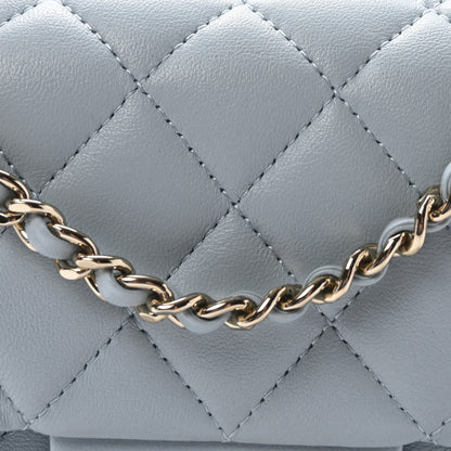 Chanel Lambskin Quilted Mini Top Handle Rectangular Flap Light Blue 8 of 11