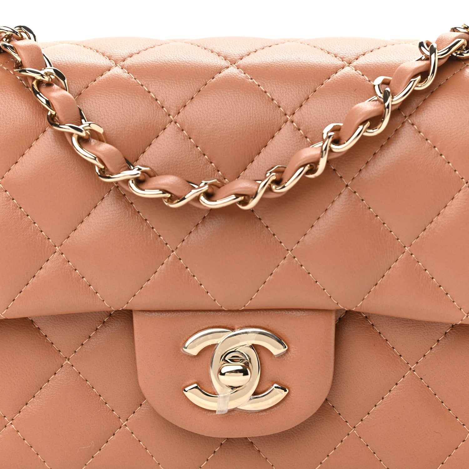 Chanel Lambskin Quilted Mini Rectangular Flap Brown 10 of 11