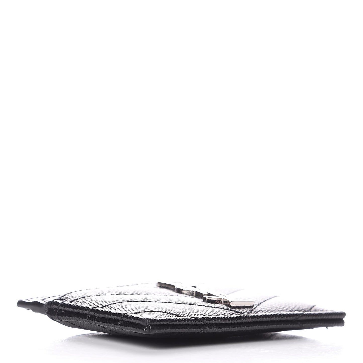 Grain De Poudre Matelasse Chevron Monogram Credit Card Case Black