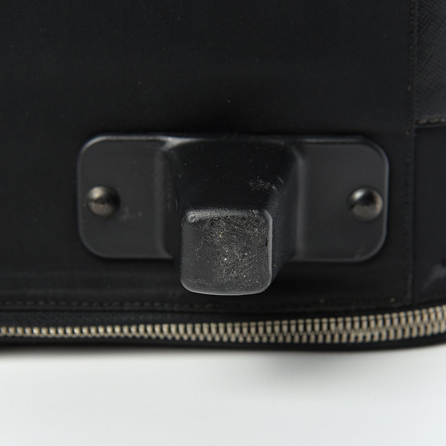 Tessuto Nylon Saffiano Trolley Luggage Black