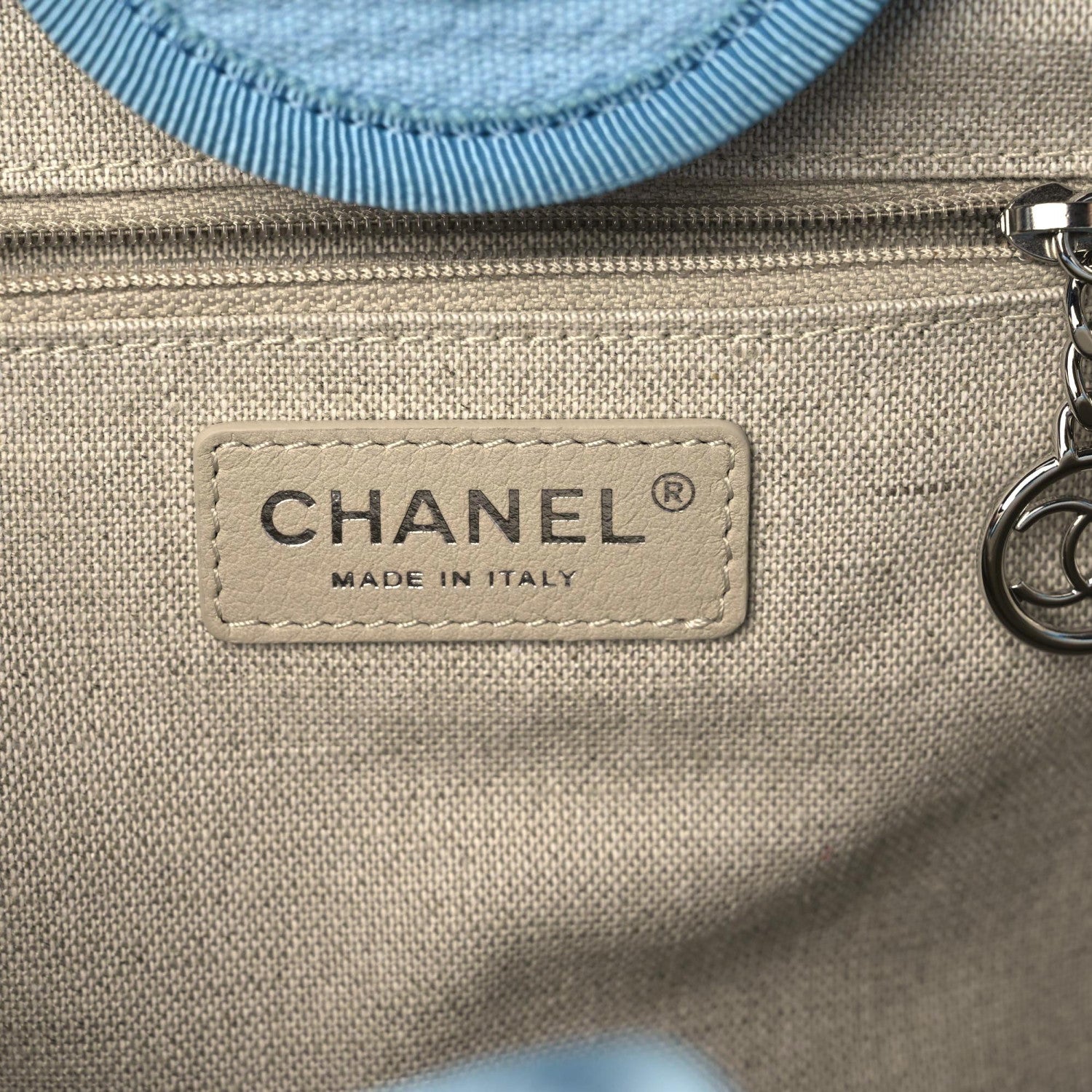 Chanel Mixed Fibers Medium Deauville Tote Light Blue 14 of 16