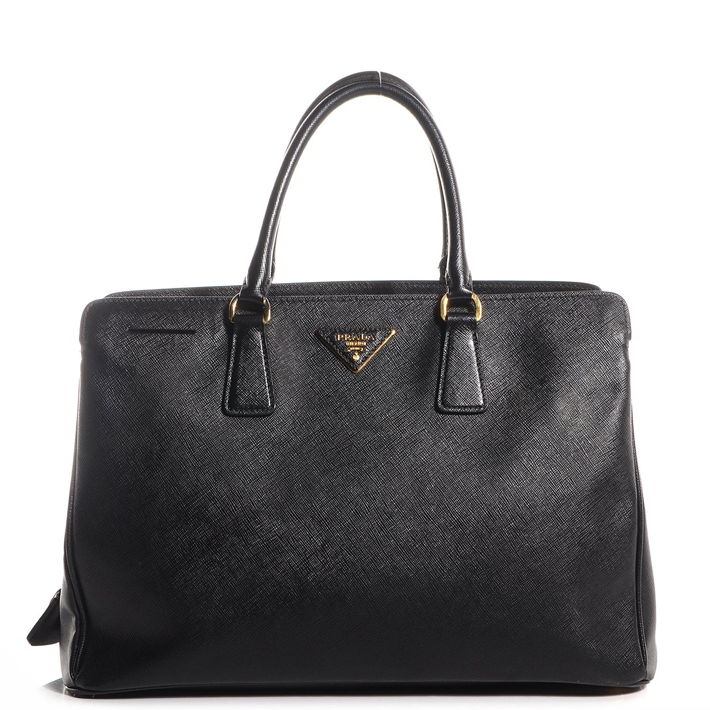 Saffiano Lux Large Top Handle Open Tote Nero Black