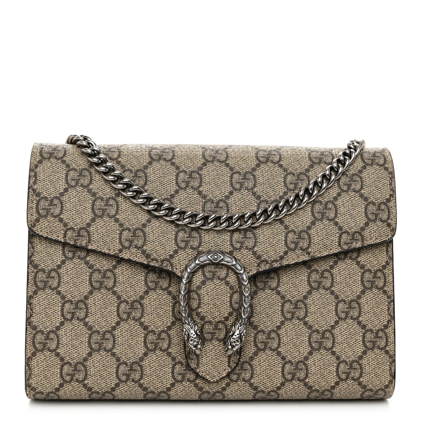 GG Supreme Monogram Mini Dionysus Chain Wallet Beige Taupe