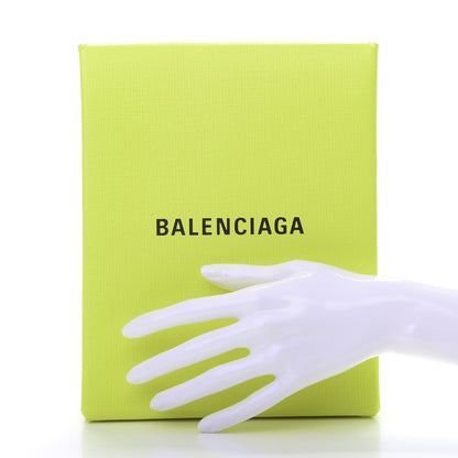 Balenciaga Squared Calfskin Logo Shopping Envelope Clutch Acid Green 2 of 7