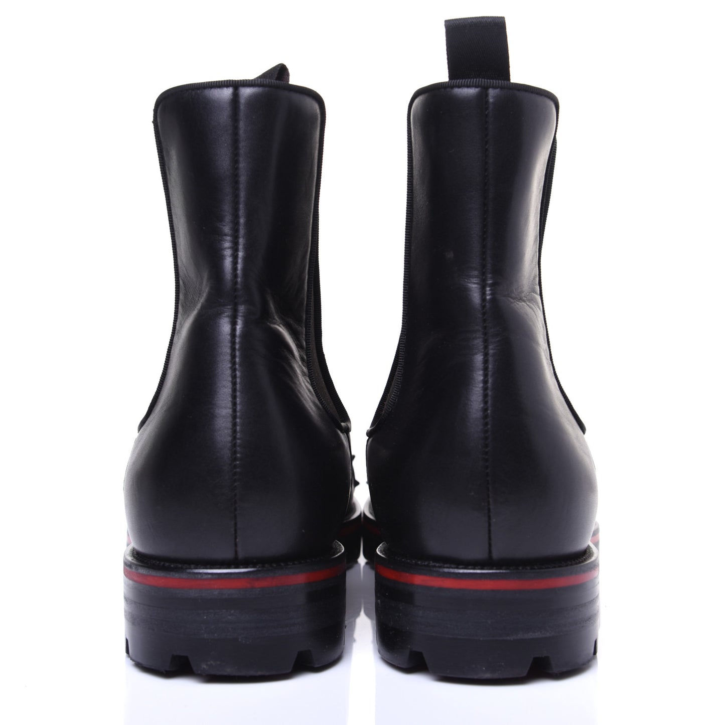 Calfskin Mens Melon Spikes Flat Chelsea Boots 43.5 Black