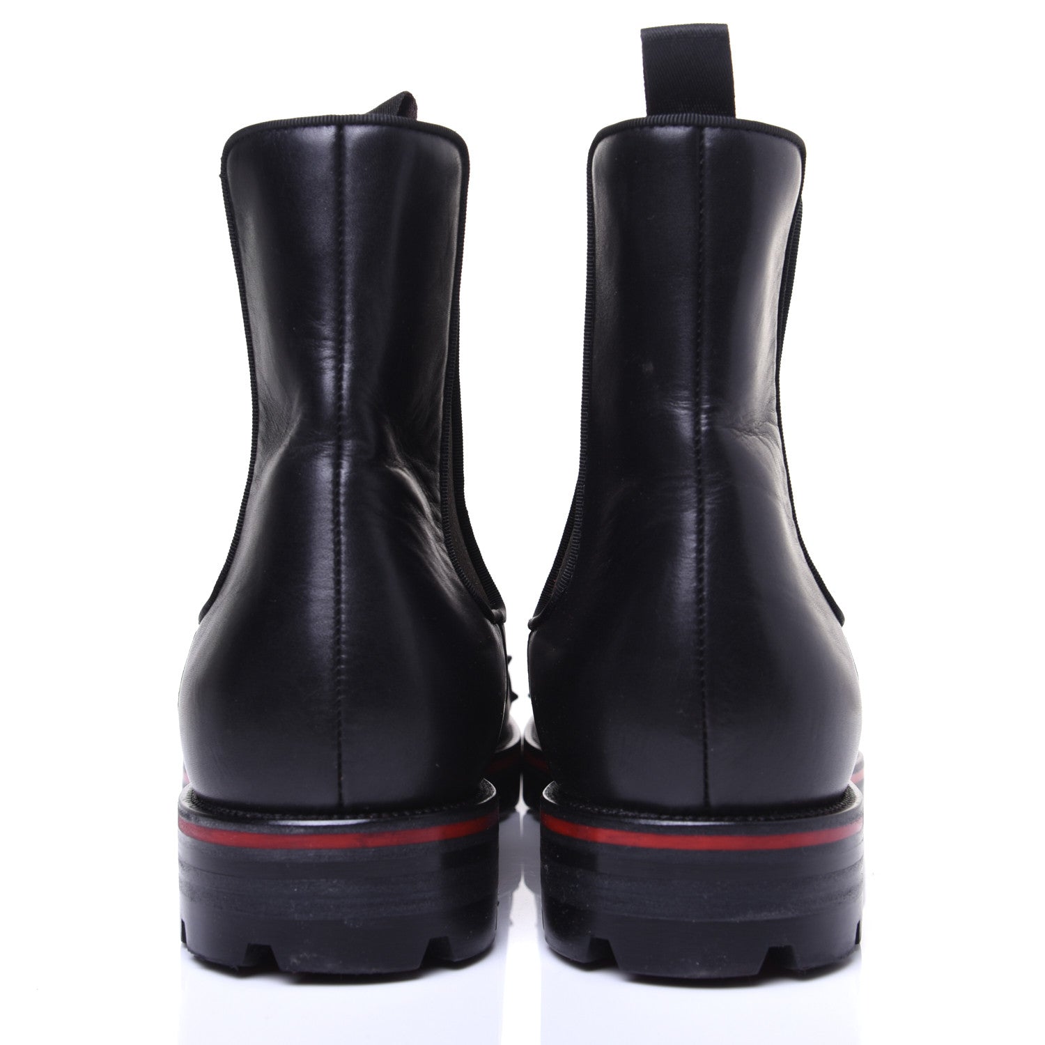 Christian Louboutin Calfskin Mens Melon Spikes Flat Chelsea Boots 43.5 Black 3 of 13