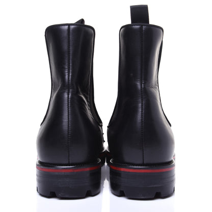 Christian Louboutin Calfskin Mens Melon Spikes Flat Chelsea Boots 43.5 Black 3 of 13