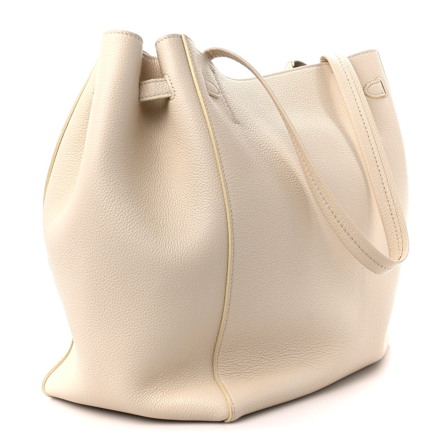 Soft Grained Calfskin Small Belt Cabas Phantom Vanilla