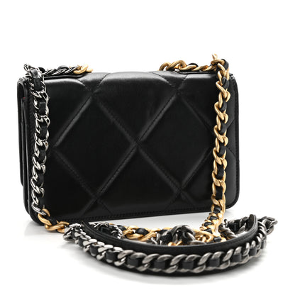 Chanel Lambskin Quilted Chanel 19 Wallet On Chain WOC Black 3 of 12