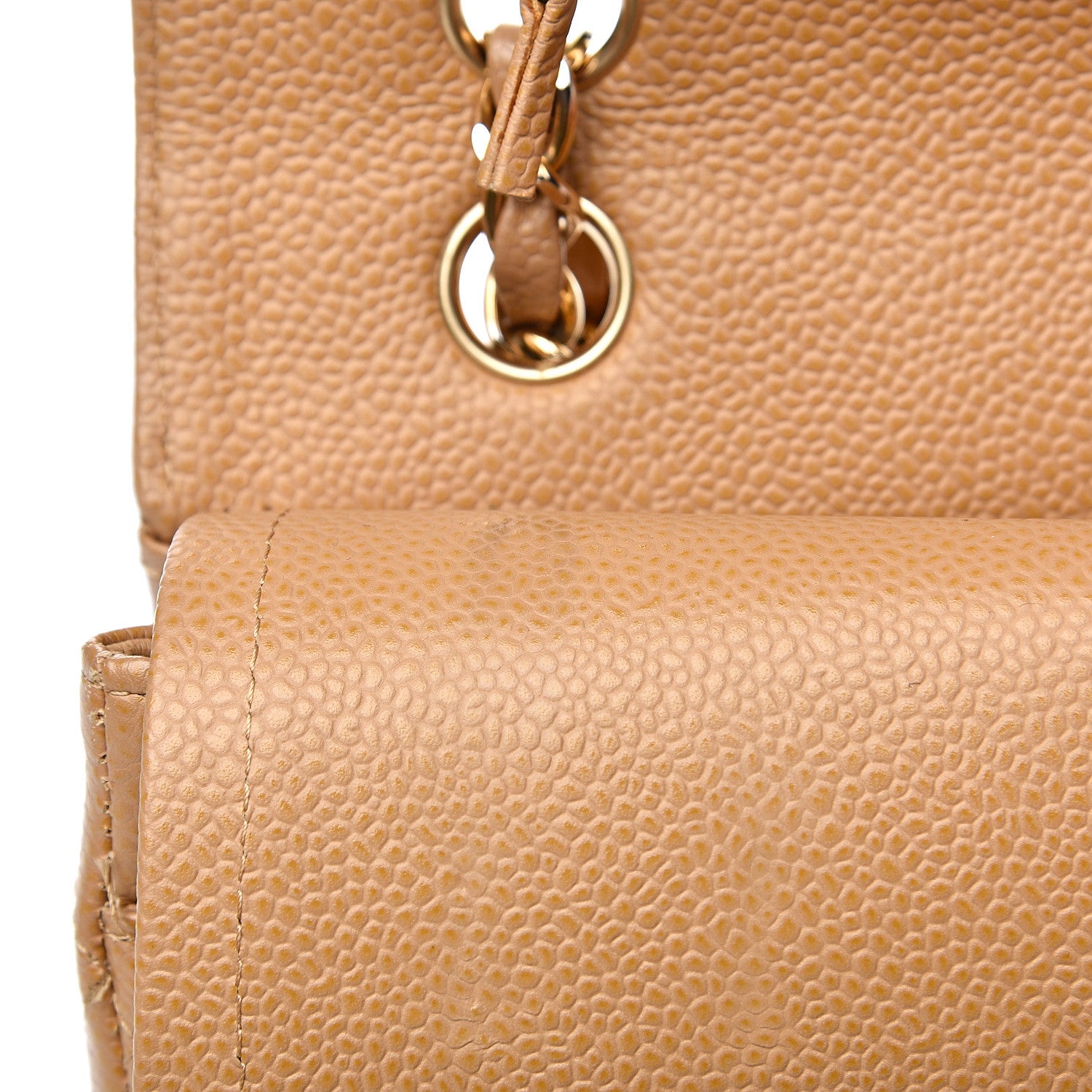 Chanel Caviar Quilted Medium Double Flap Beige 18 of 25