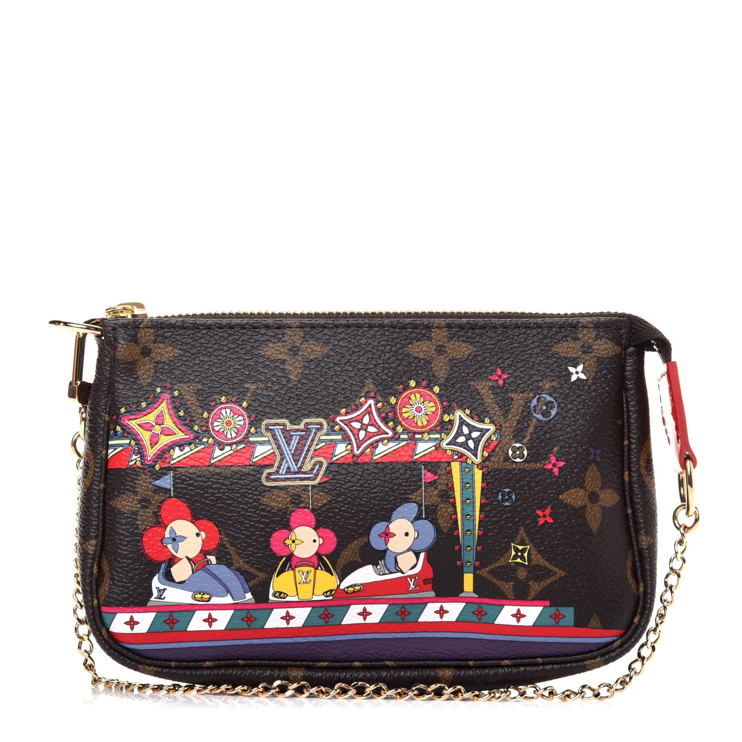 Louis Vuitton Monogram 2020 Christmas Animation Bumper Cars Mini Pochette Accessories Coquelicot 1 of 10