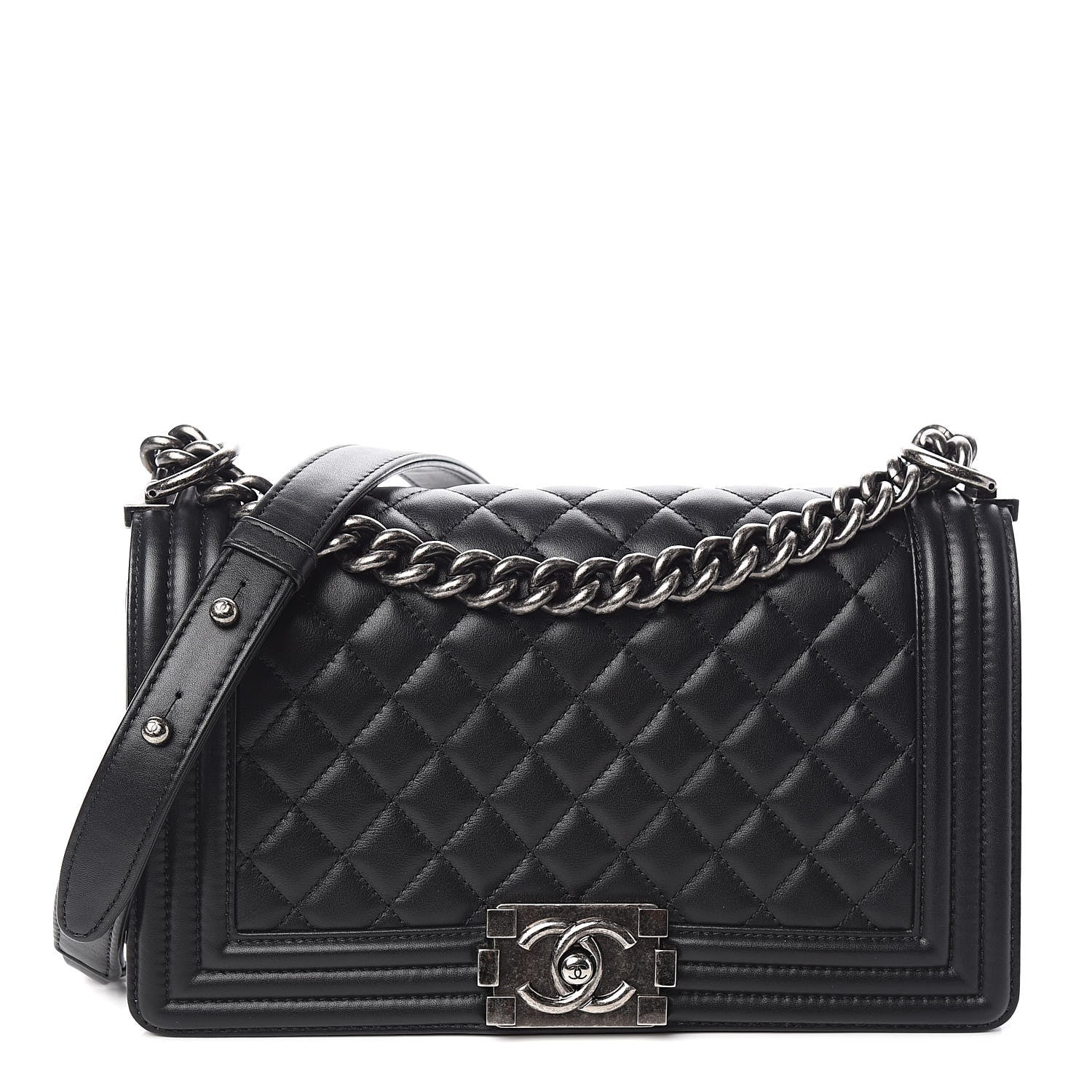 Chanel Calfskin Quilted Medium Boy Flap Black 1 of 11