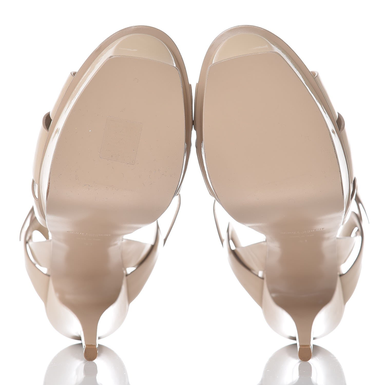 Saint Laurent Patent Tribute 105 Platform Sandals 41 Nude Powder 5 of 8