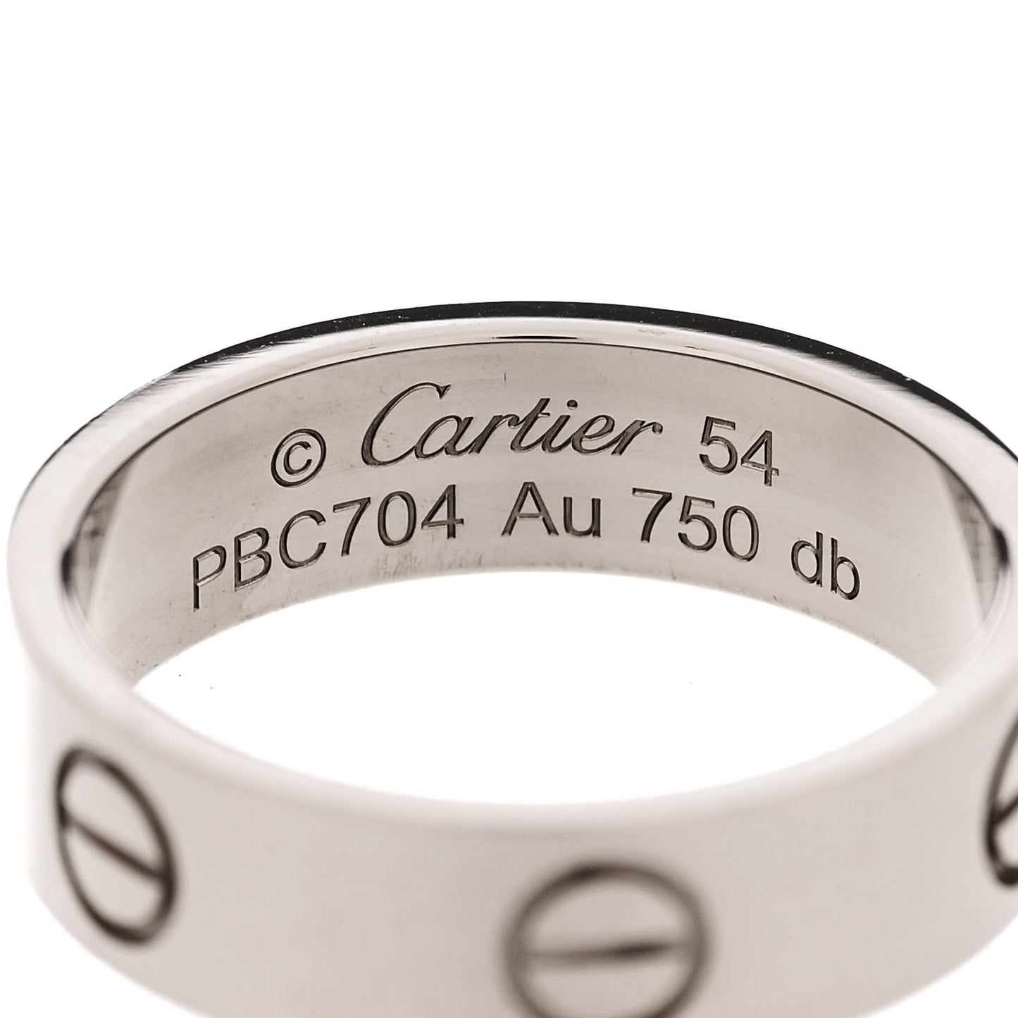 18K White Gold 5.5mm LOVE Ring 54 7