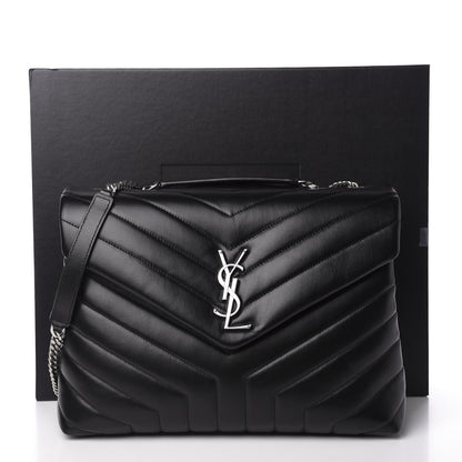Saint Laurent Calfskin Y Quilted Monogram Medium Loulou Chain Satchel Black 12 of 12