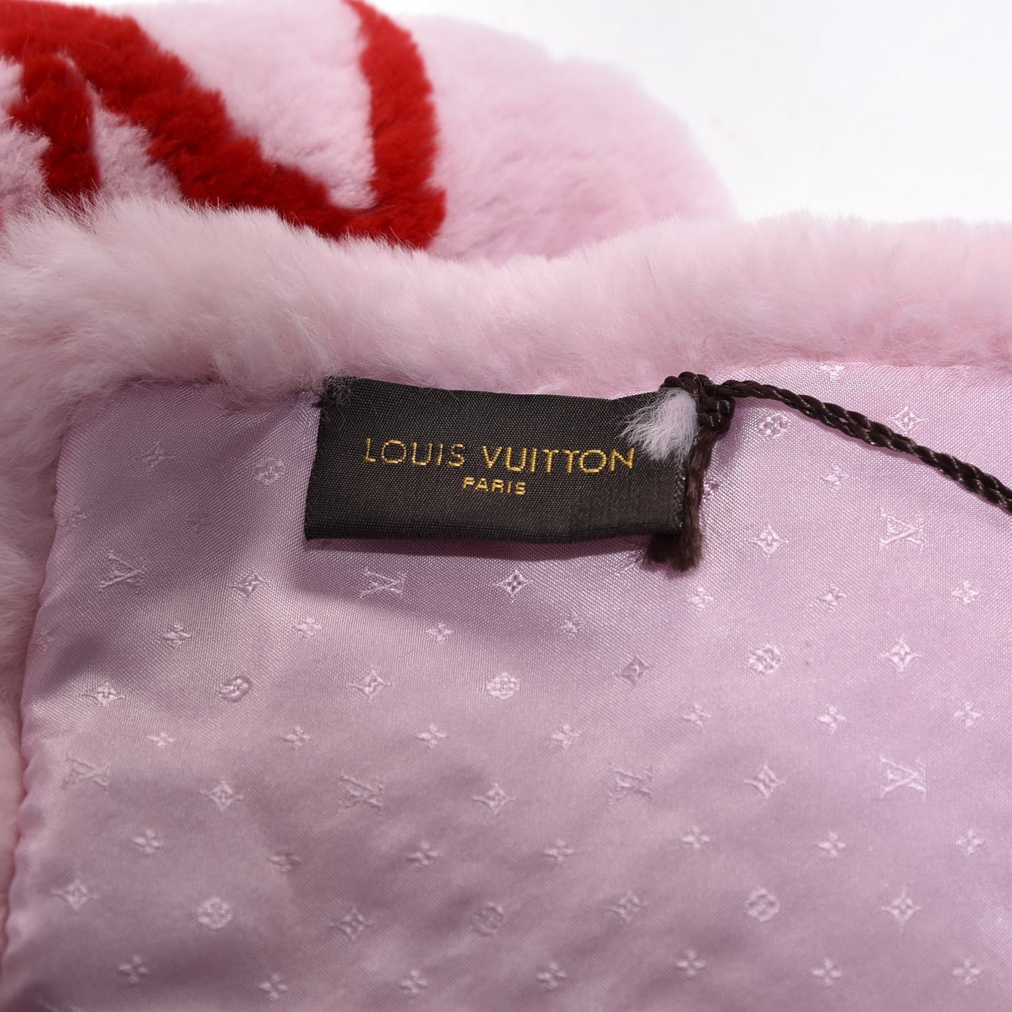 Rabbit Fur Bi Stamp Echarpe Rose Poudre