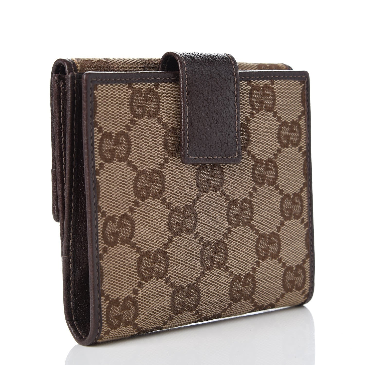 Gucci Monogram French Flap Wallet Dark Brown 3 of 8