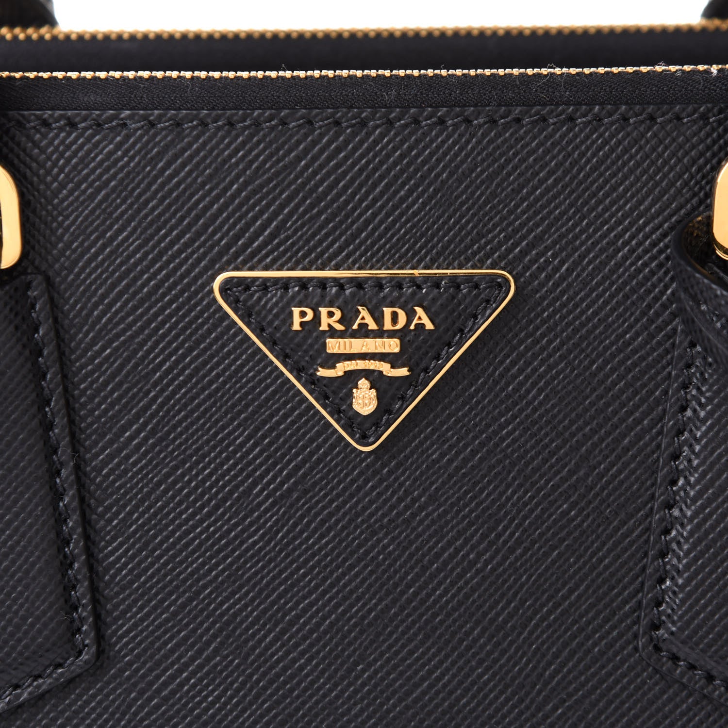 Prada Saffiano Cuir Medium Galleria Double Zip Tote Black 9 of 9