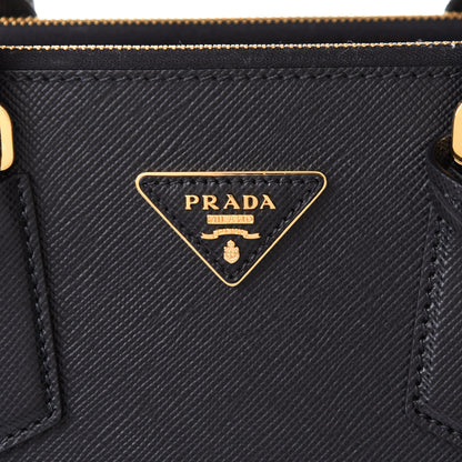 Prada Saffiano Cuir Medium Galleria Double Zip Tote Black 9 of 9