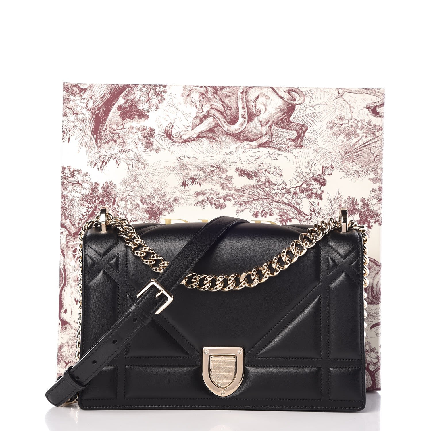 Christian Dior Lambskin Medium Diorama Flap Bag Black 9 of 9