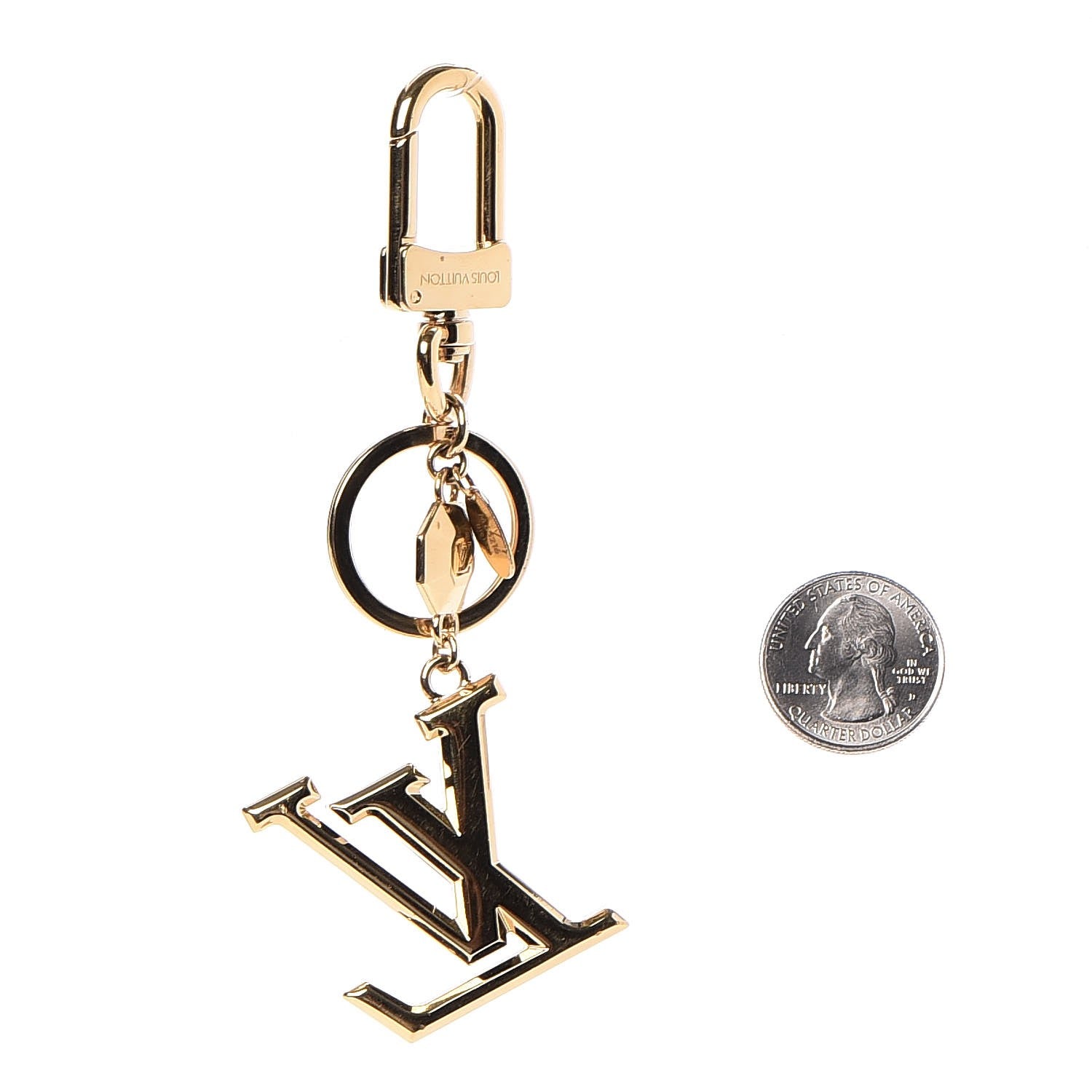 Louis Vuitton LV Facettes Bag Charm Key Holder Gold 2 of 4