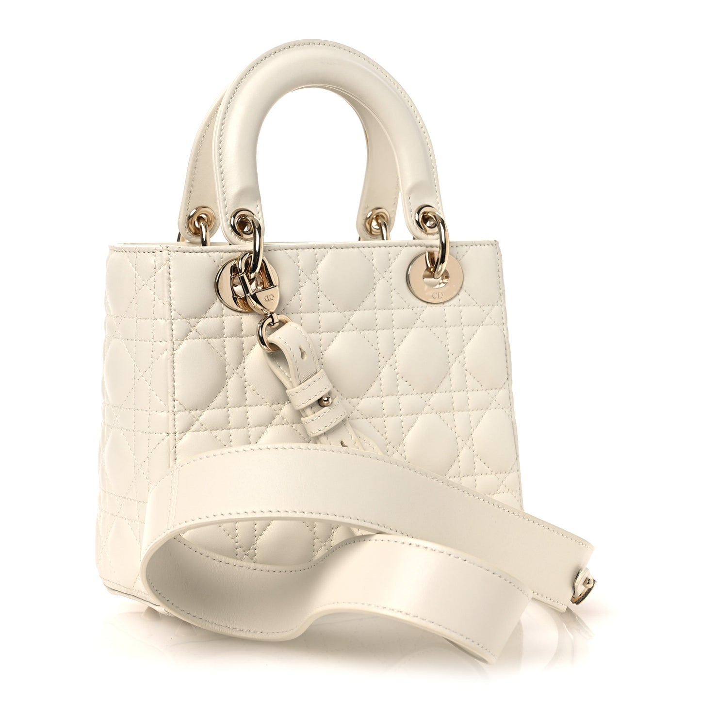 Lambskin Cannage Small My ABCDior Lady Dior White
