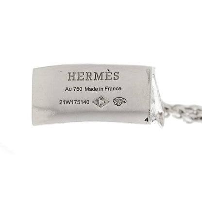 Hermes 18K White Gold Diamond Kelly Amulette Pendant Necklace 5 of 6