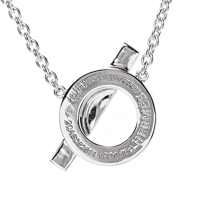 Hermes 18K White Gold Diamond Finesse Pendant Necklace 6 of 7