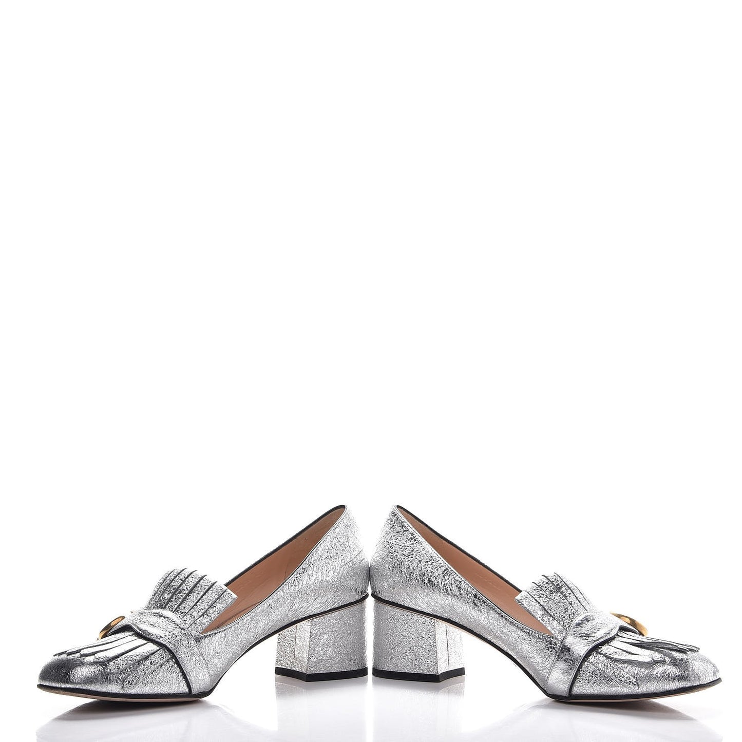 Galassia GG Marmont Fringe 50mm Loafer Pumps 41 Argento