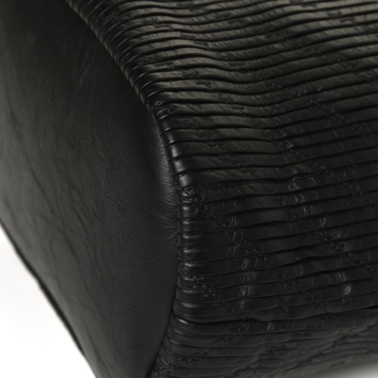 Chanel Iridescent Crumpled Calfskin Coco Pleats Drawstring Bag Black 11 of 12