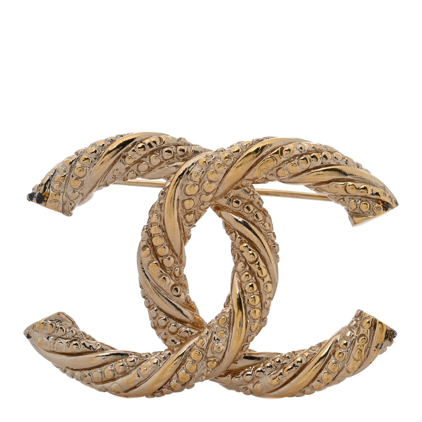 Twisted CC Brooch Light Gold