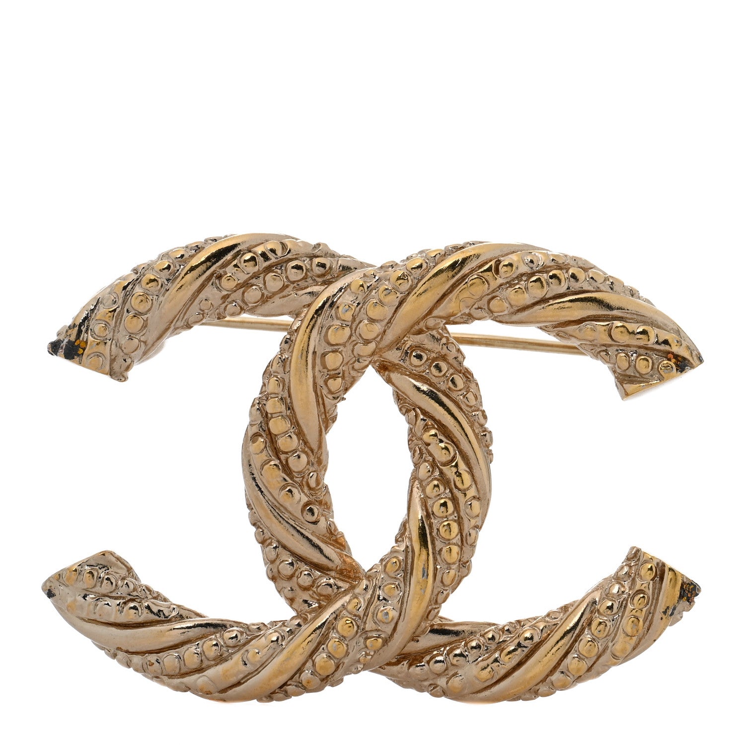 Chanel Twisted CC Brooch Light Gold 1 of 4