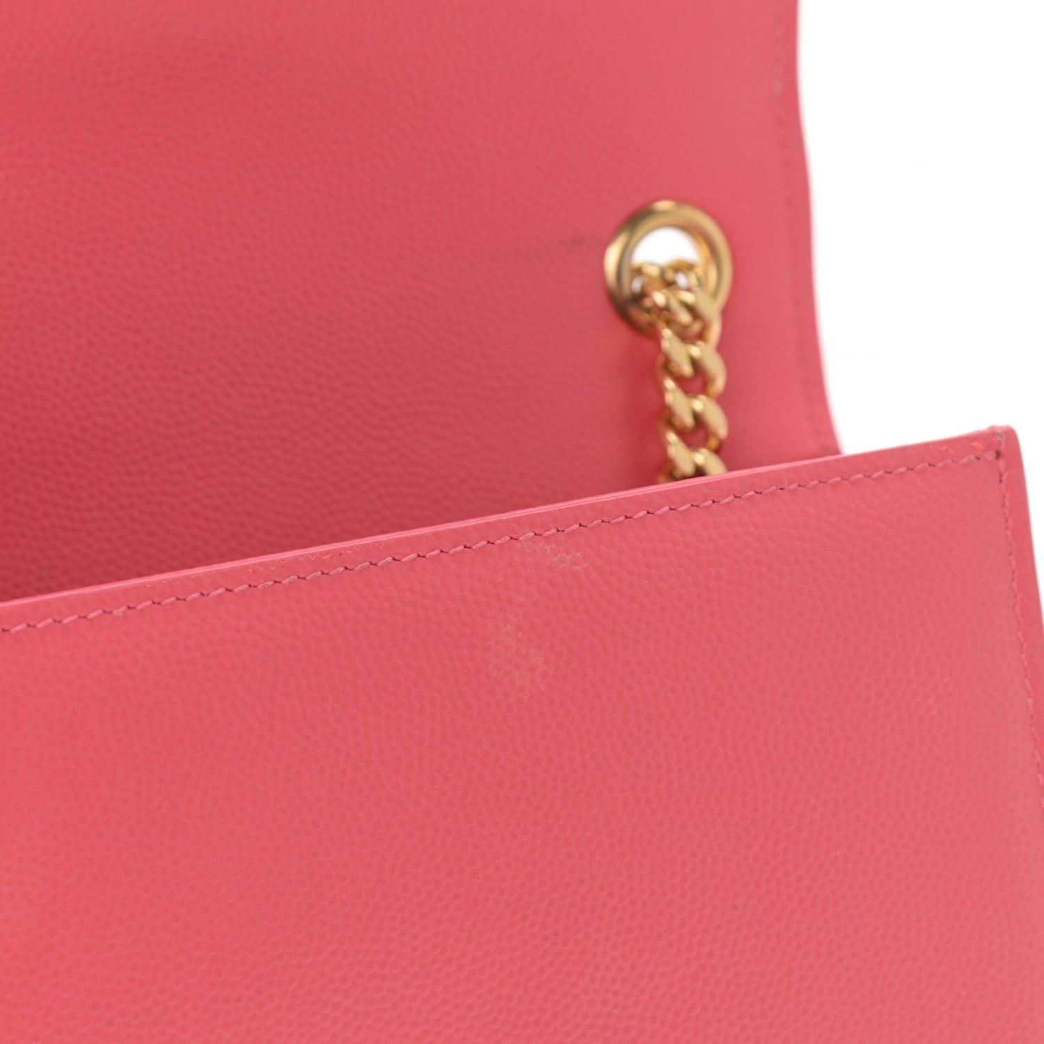 Saint Laurent Grain De Poudre Small Classic Monogram Kate Satchel Lipstick Fuchsia 15 of 15