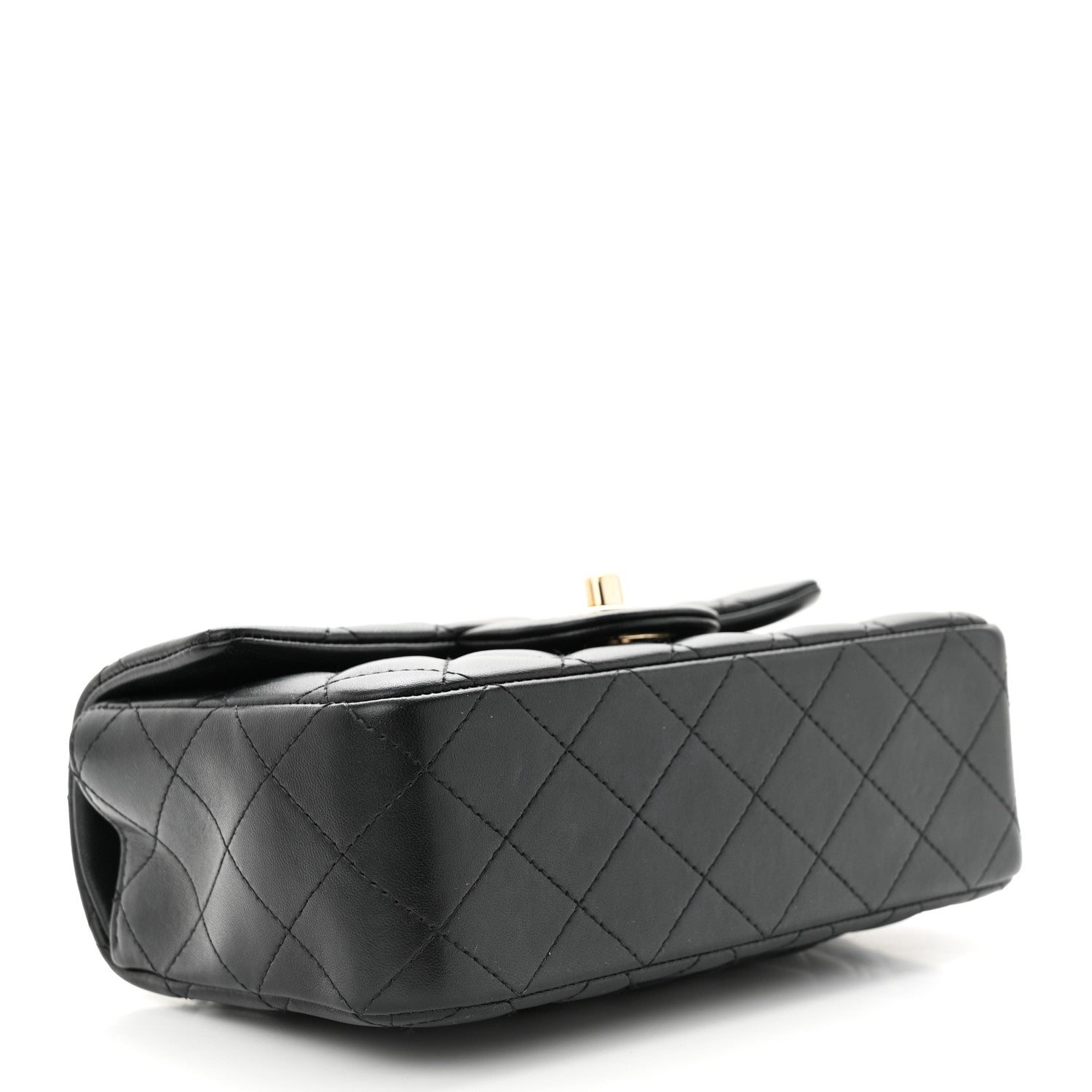 Chanel Lambskin Quilted Mini Top Handle Rectangular Flap Black 4 of 12