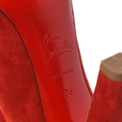 Christian Louboutin Veau Velours Ankle Boots 36 Carmin 6 of 9