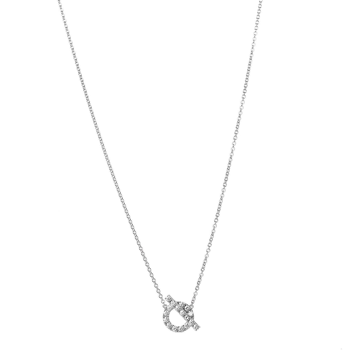 18K White Gold Diamond Finesse Pendant Necklace