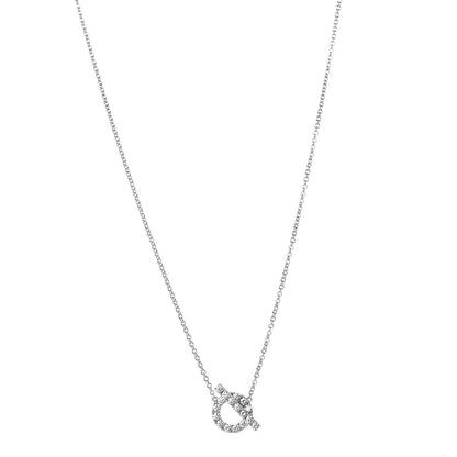 Hermes 18K White Gold Diamond Finesse Pendant Necklace 1 of 7