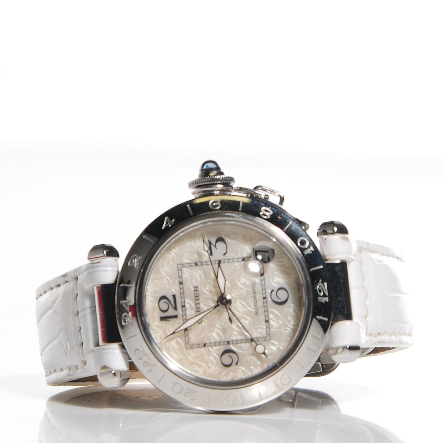 Stainless Steel Alligator Mother of Pearl 35mm Pasha C Automatic Watch