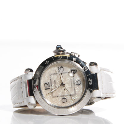 Cartier Stainless Steel Alligator Mother of Pearl 35mm Pasha C Automatic Watch 6 of 8