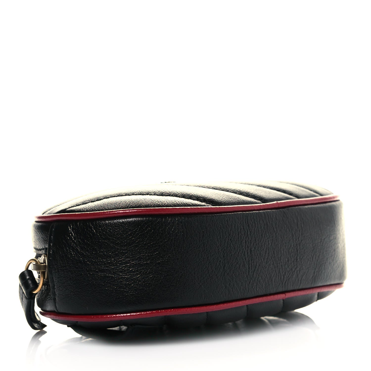 Gucci Azalea Calfskin Matelasse Diagonal Torchon GG Marmont Belt Bag 85 34 Black Romantic Cerise 4 of 11