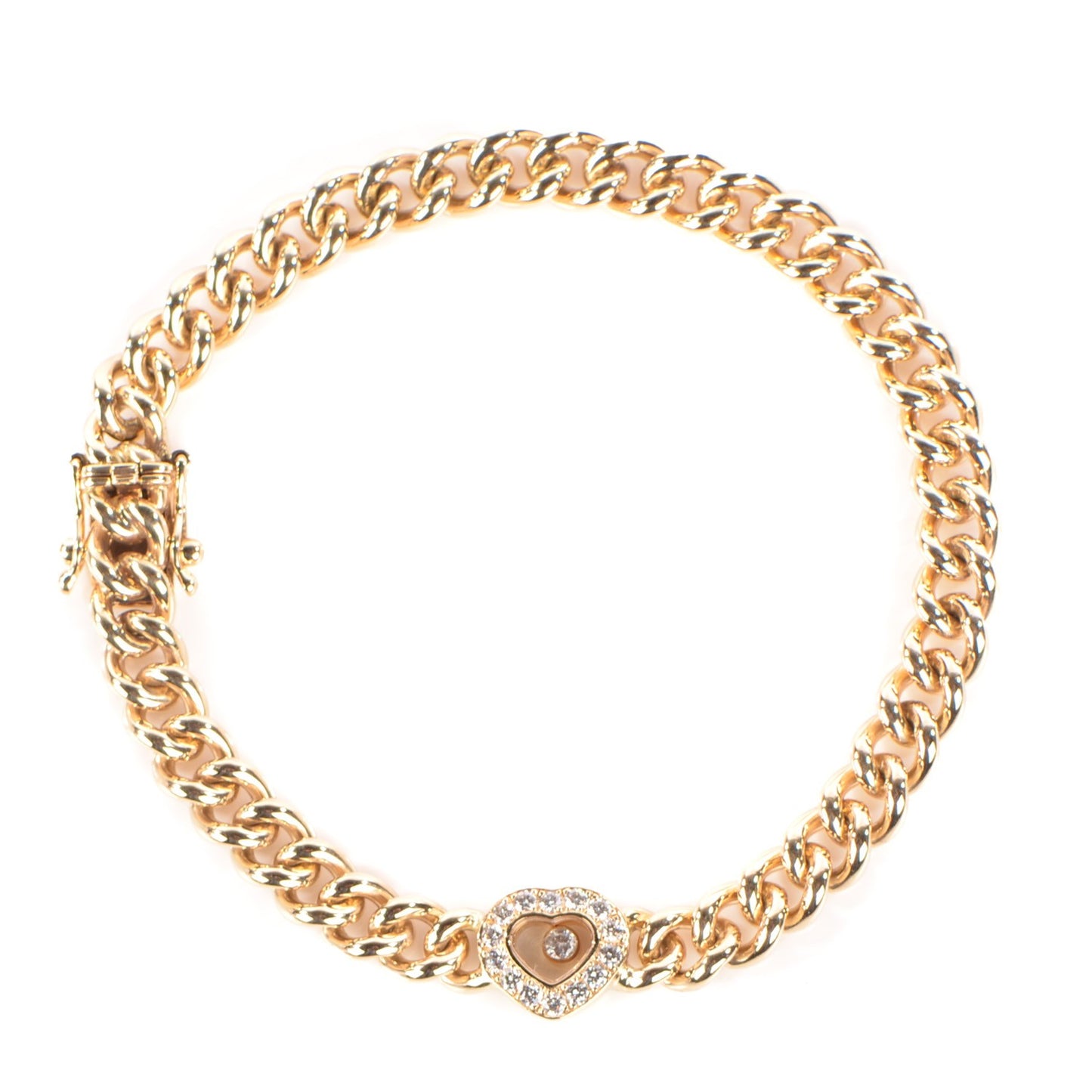 18K Yellow Gold Happy Diamonds Icons Heart Bracelet