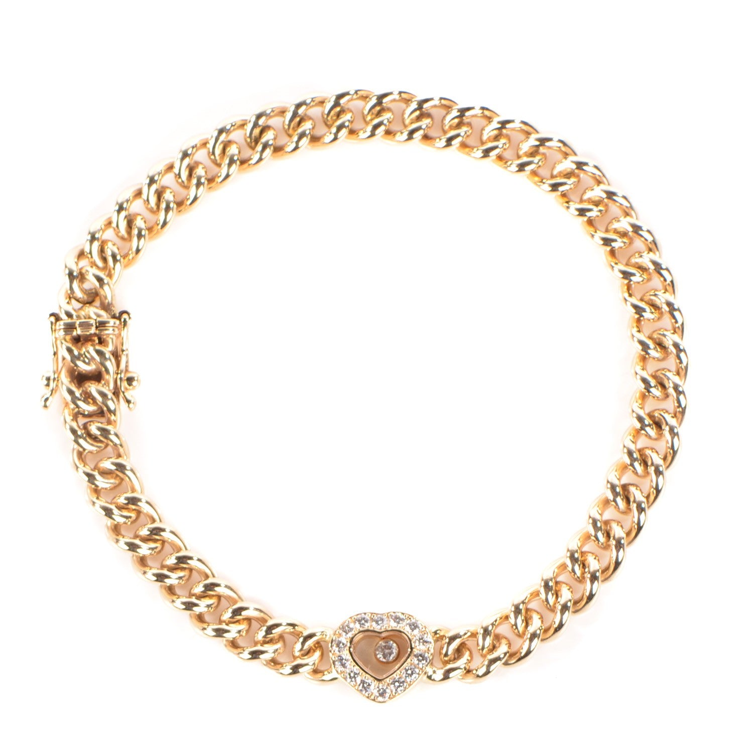 Chopard 18K Yellow Gold Happy Diamonds Icons Heart Bracelet 1 of 7