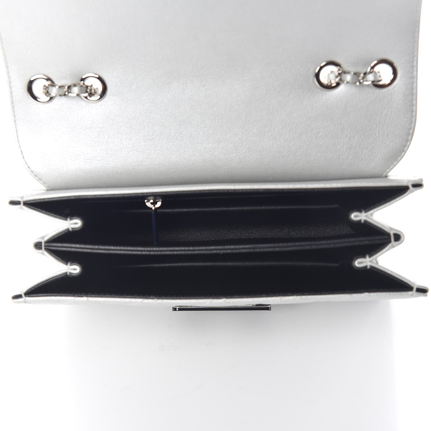 Chanel Metallic Sheepskin Quilted Beauty Lock Flap Silver 5 of 14