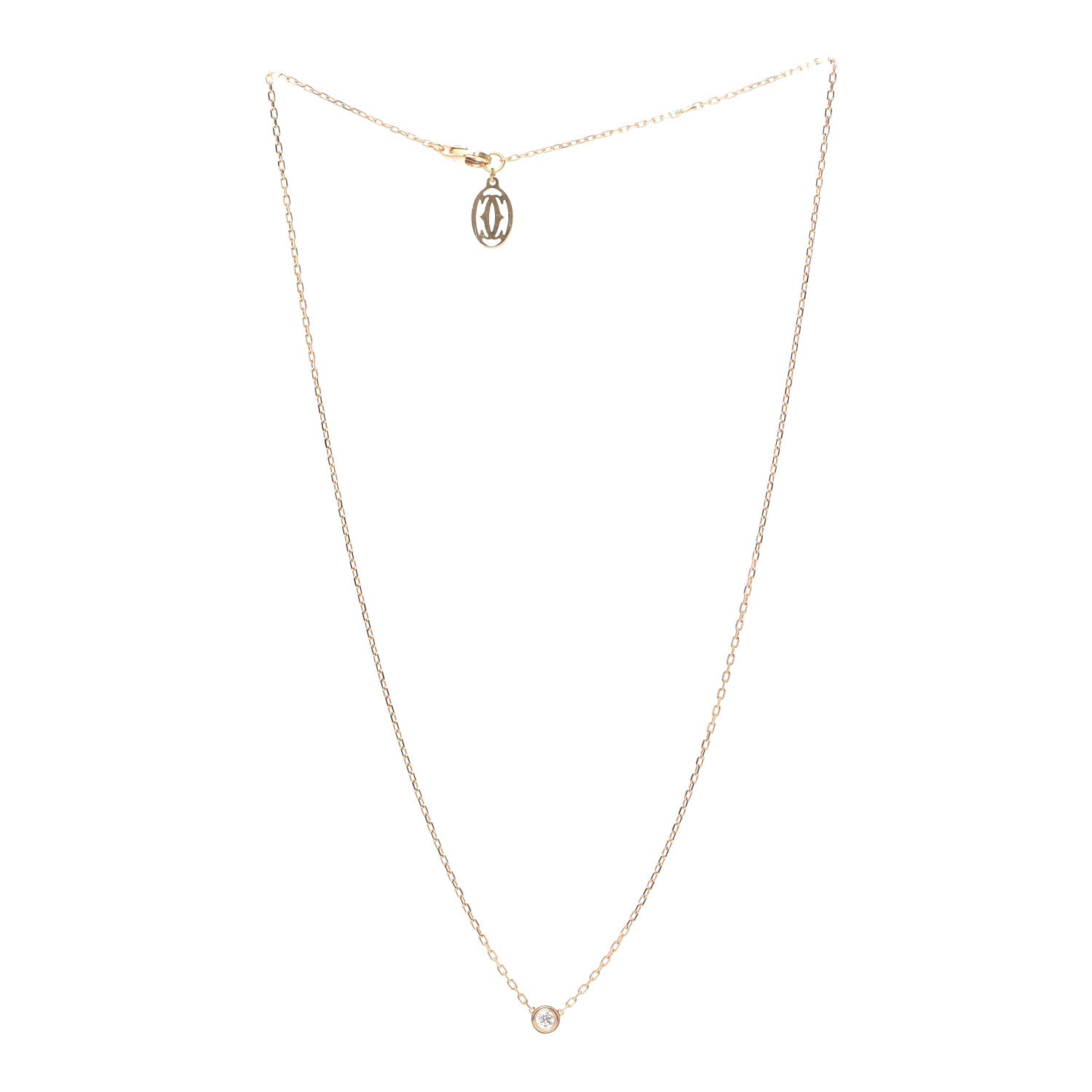 Cartier 18K Yellow Gold Diamond SM D'Amour Pendant Necklace 3 of 5