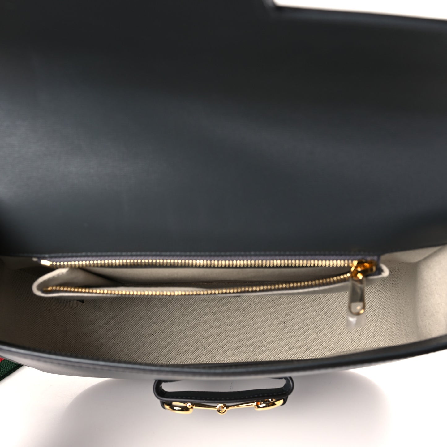 Azalea Calfskin Web Horsebit 1955 Shoulder Bag Graphite Grey