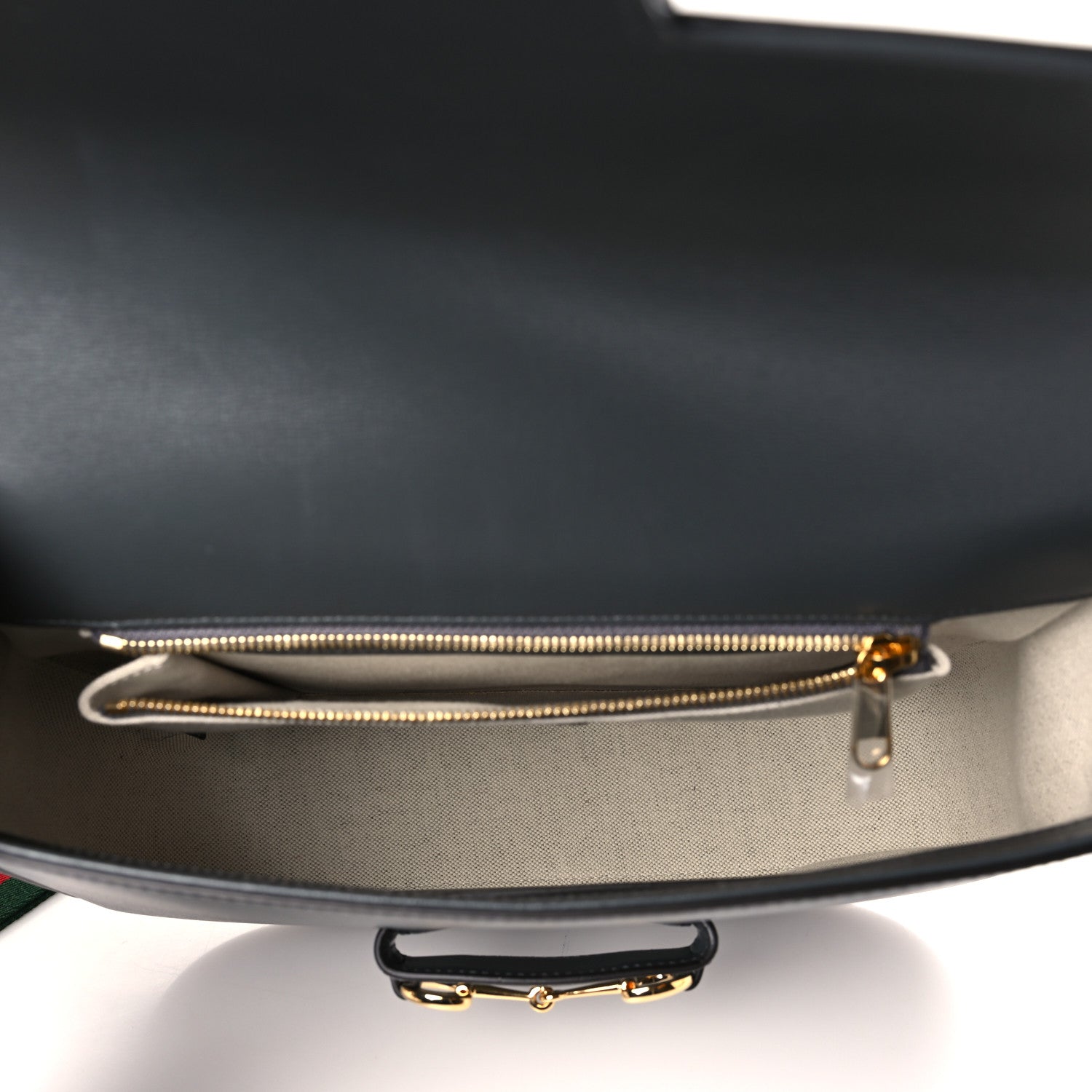 Gucci Azalea Calfskin Web Horsebit 1955 Shoulder Bag Graphite Grey 5 of 8