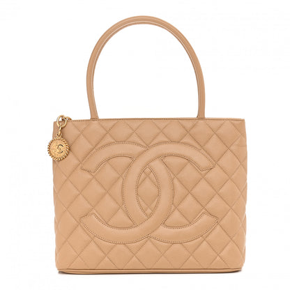 Chanel Caviar Quilted Medallion Tote Beige 1 of 11