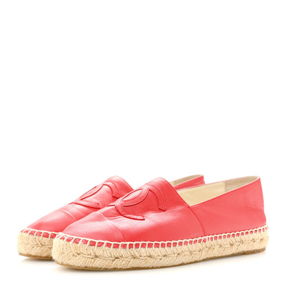 Chanel Lambskin CC Espadrilles 38 Red 4 of 9