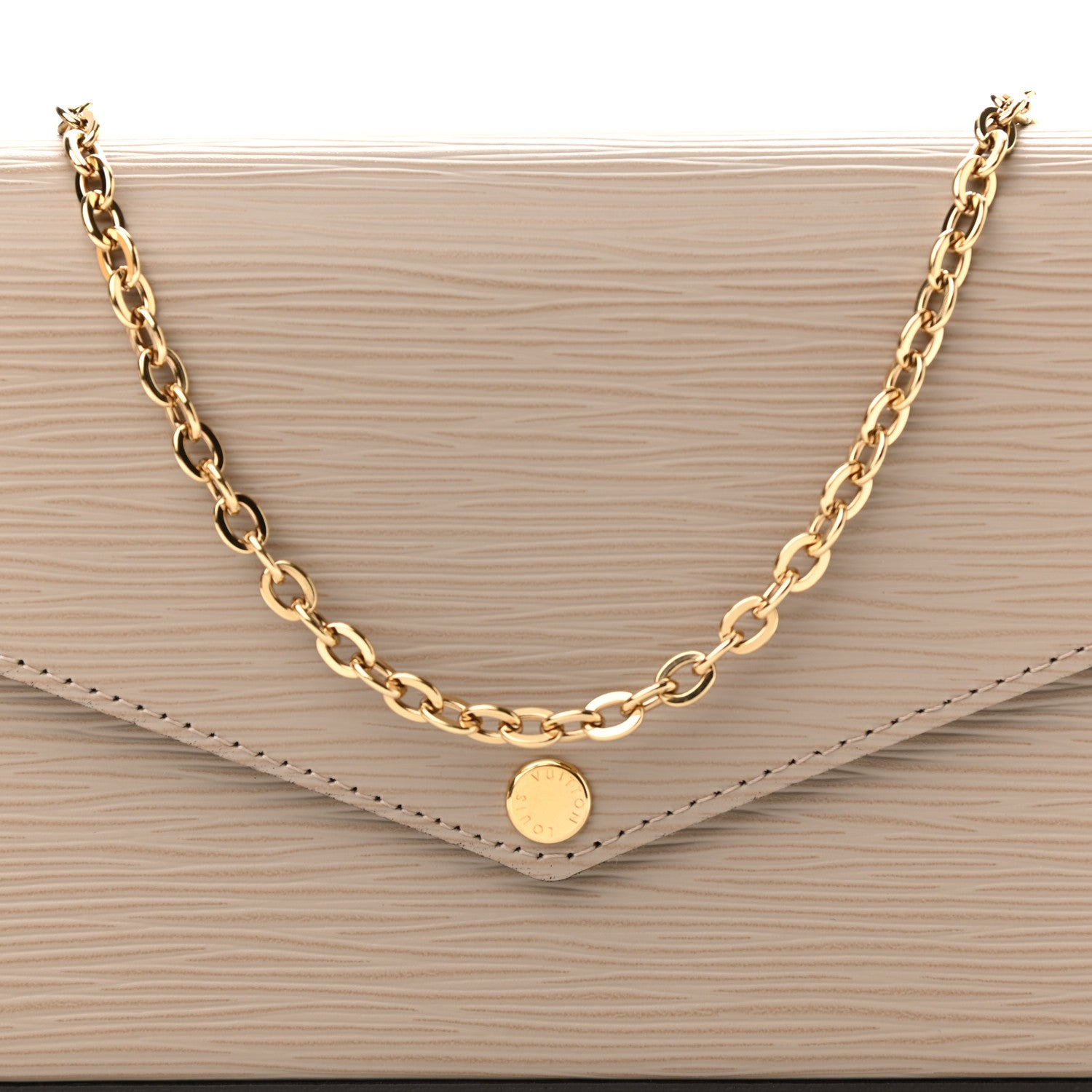 Louis Vuitton Epi Felicie Pochette Chain Wallet Galet 8 of 11
