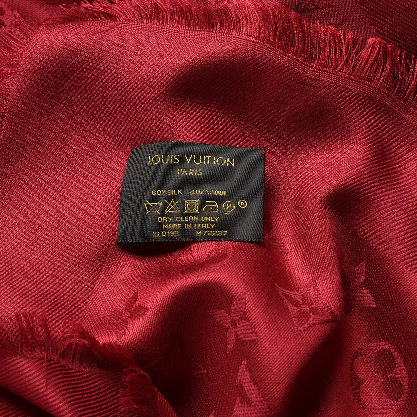 Silk Wool Monogram Shawl Pomme D'Amour